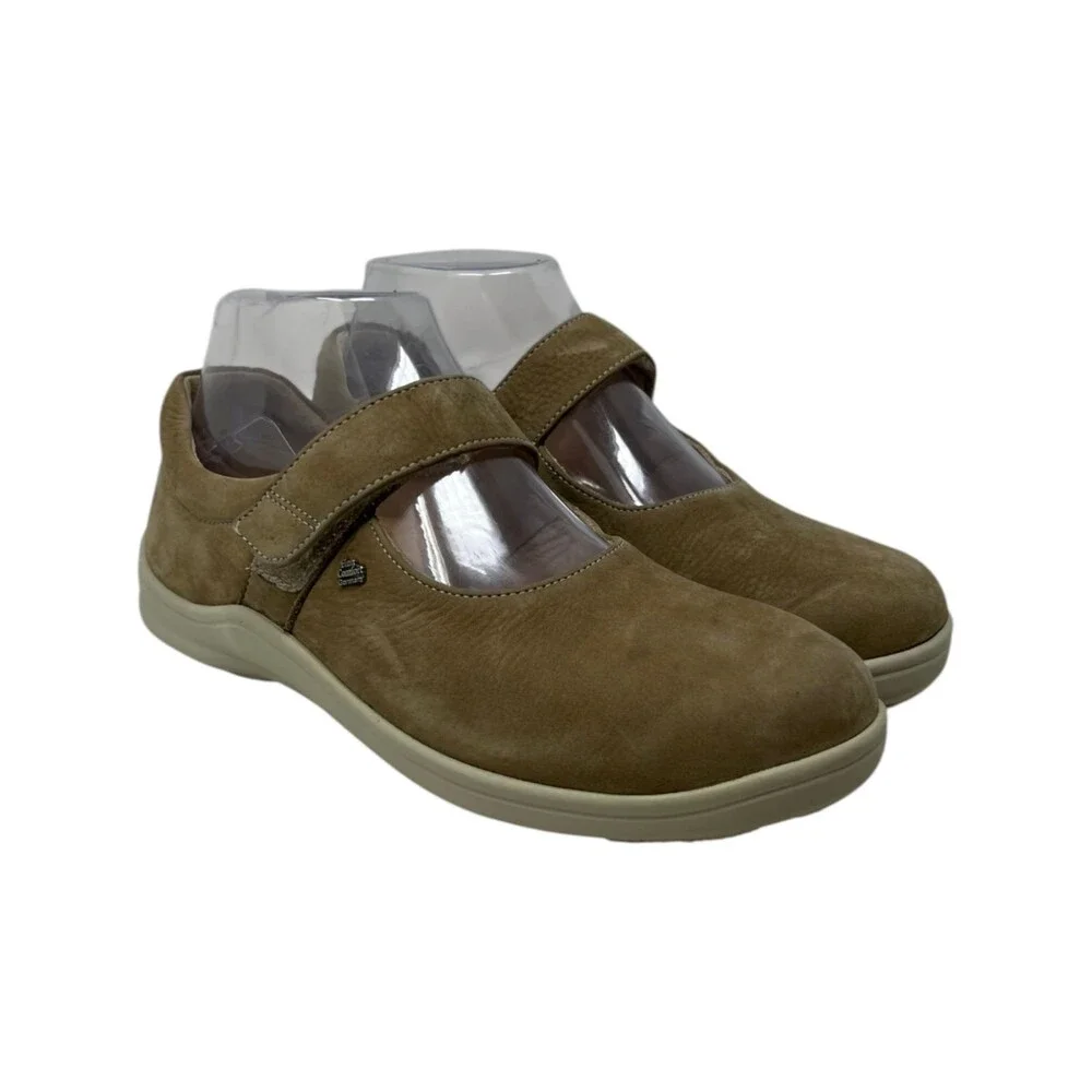 Finn Comfort Shoes Women Size 6.5 - 7 US 37 Tan Beige Suede Strap Mary Jane Flat